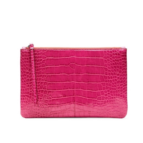 NWT Banana Republic Medium Vegan Leather Zip Pouch - Picture 2 of 7